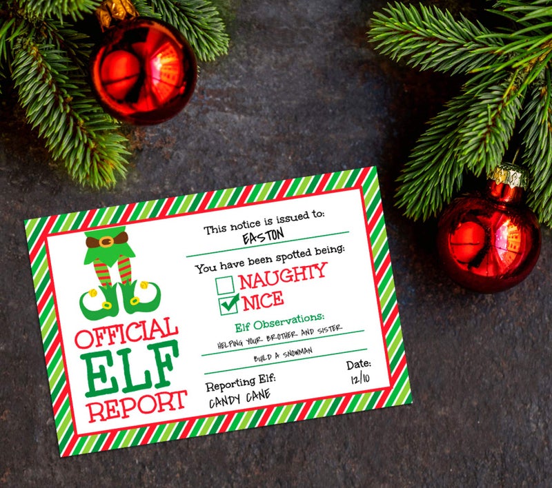 Pink Pixie Studio 25 Official Elf Reports- 4 x 6 Elves Notice Naughty or Nice Behavior to Accompany Your Holiday Christmas Elf- North Pole Santa Surveillance Xmas Note Cards - Image 3